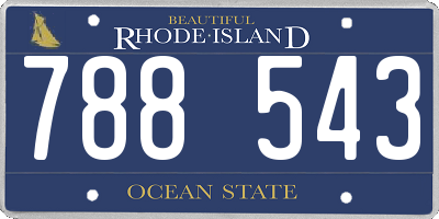RI license plate 788543