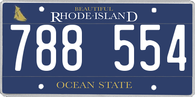 RI license plate 788554