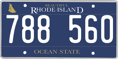 RI license plate 788560