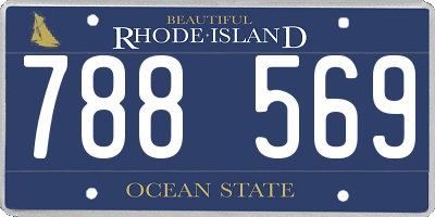 RI license plate 788569