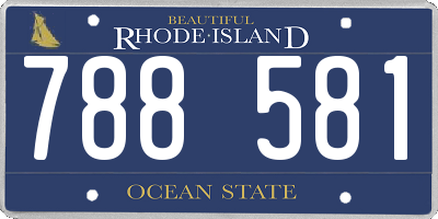 RI license plate 788581