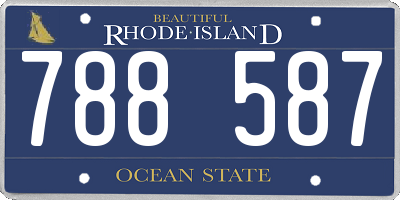 RI license plate 788587