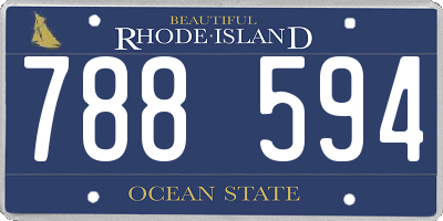 RI license plate 788594