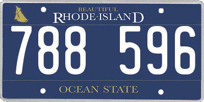 RI license plate 788596