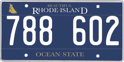 RI license plate 788602