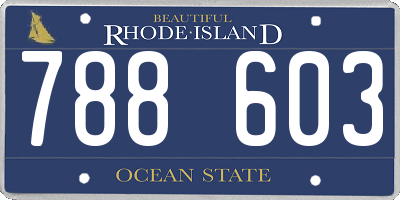 RI license plate 788603