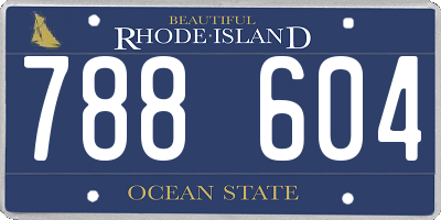 RI license plate 788604