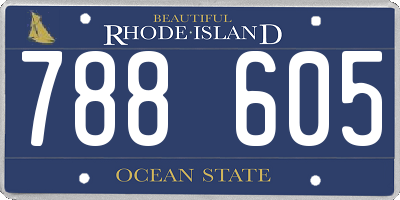 RI license plate 788605