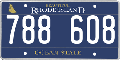 RI license plate 788608