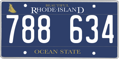 RI license plate 788634