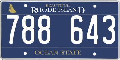 RI license plate 788643