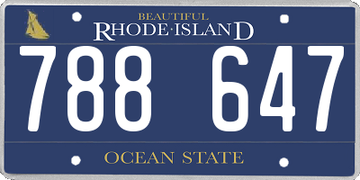 RI license plate 788647