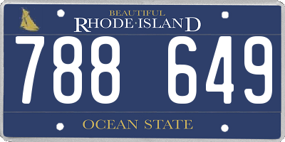RI license plate 788649