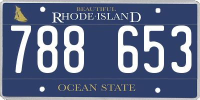 RI license plate 788653