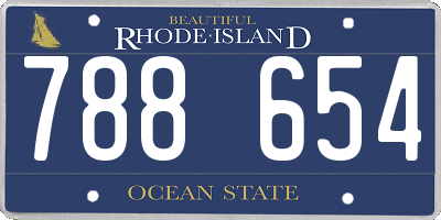 RI license plate 788654