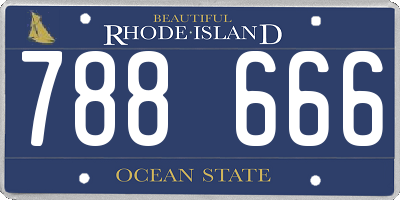 RI license plate 788666