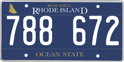 RI license plate 788672