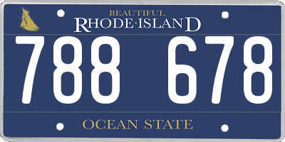 RI license plate 788678
