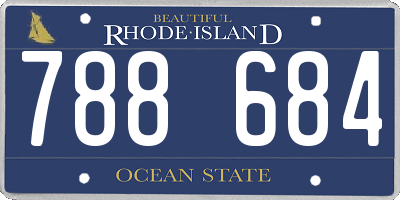RI license plate 788684