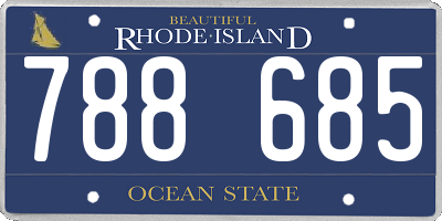 RI license plate 788685