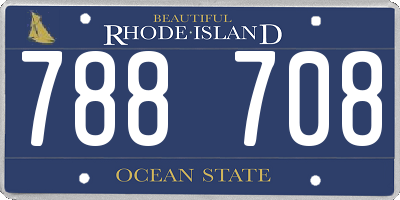 RI license plate 788708