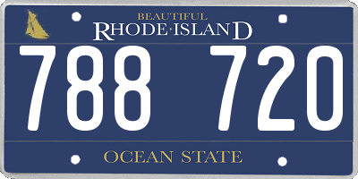 RI license plate 788720