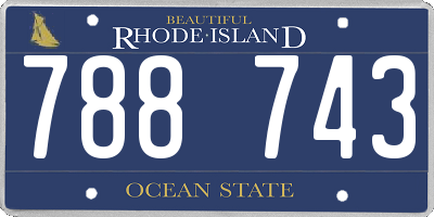 RI license plate 788743
