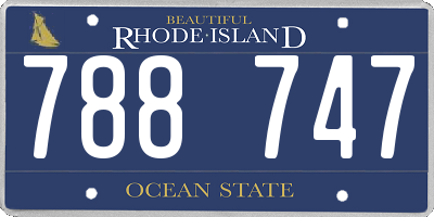 RI license plate 788747