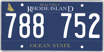 RI license plate 788752