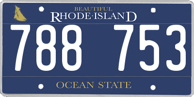 RI license plate 788753