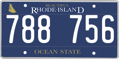 RI license plate 788756