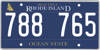 RI license plate 788765