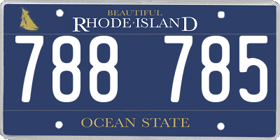 RI license plate 788785