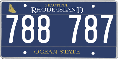 RI license plate 788787