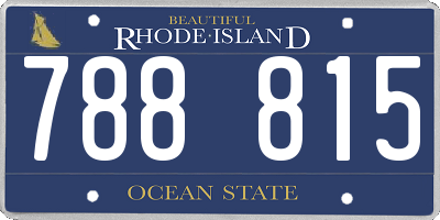 RI license plate 788815