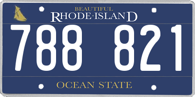 RI license plate 788821