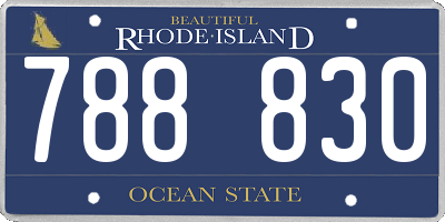 RI license plate 788830