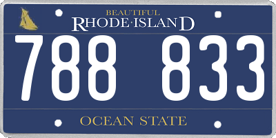 RI license plate 788833