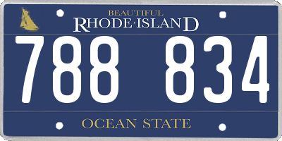 RI license plate 788834