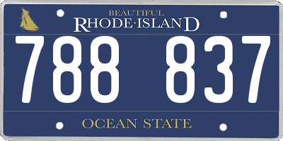 RI license plate 788837