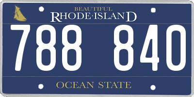 RI license plate 788840