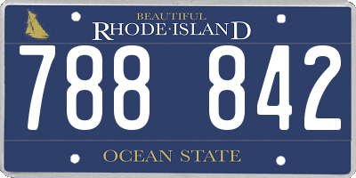 RI license plate 788842