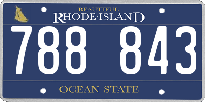 RI license plate 788843