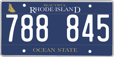 RI license plate 788845