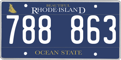 RI license plate 788863