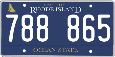 RI license plate 788865
