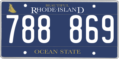 RI license plate 788869