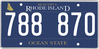 RI license plate 788870