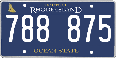 RI license plate 788875