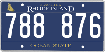 RI license plate 788876
